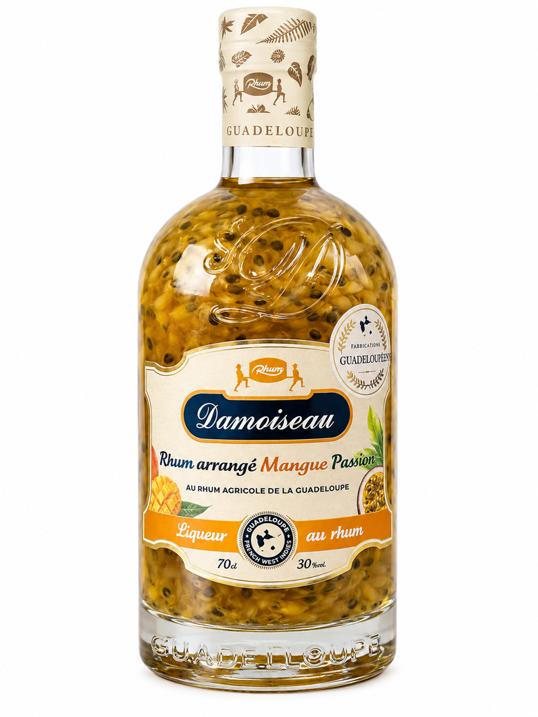 Damoiseau, Arrangé Mangue & Passion, N.V., Rhum Agricole Blanc, Guadeloupe, 0.70 Rhum/Rum/Ron