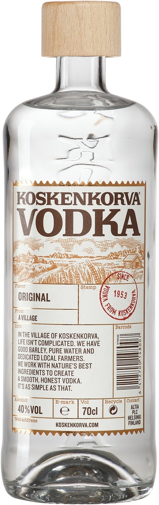 Koskenkorva, Original, Vodka, Finlande, 1 Vodka 40.0°